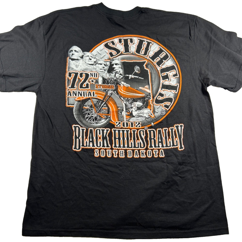 Sturgis 72nd Annual Black Hills Rally 2012 T-Shirt Mens XL Graphic Black Biker